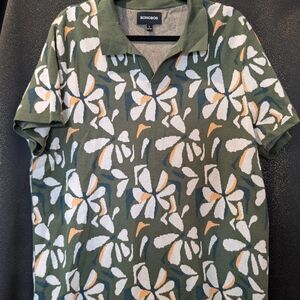 Bonobos Men's Olive Floral Polo Shirt